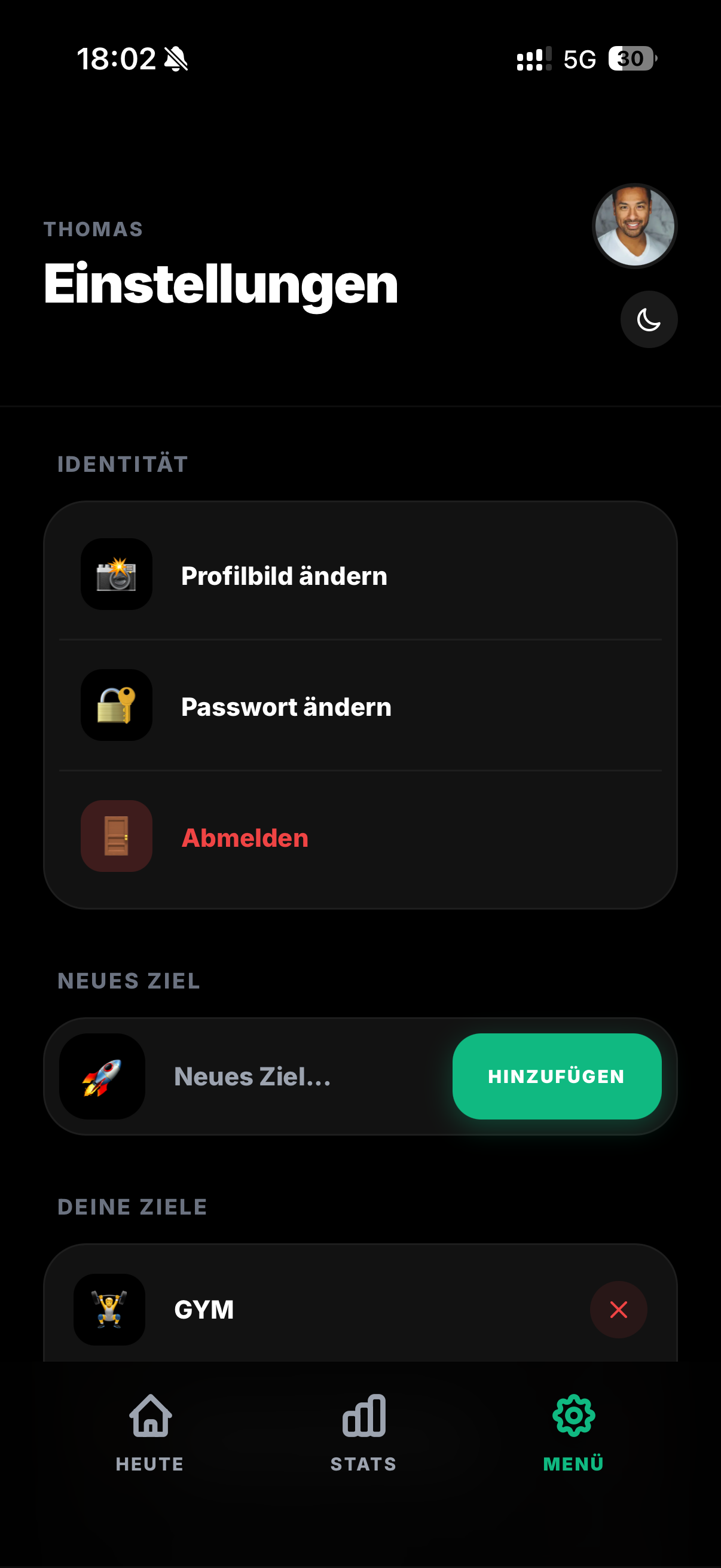 Flowstate Einstellungen Dark Mode