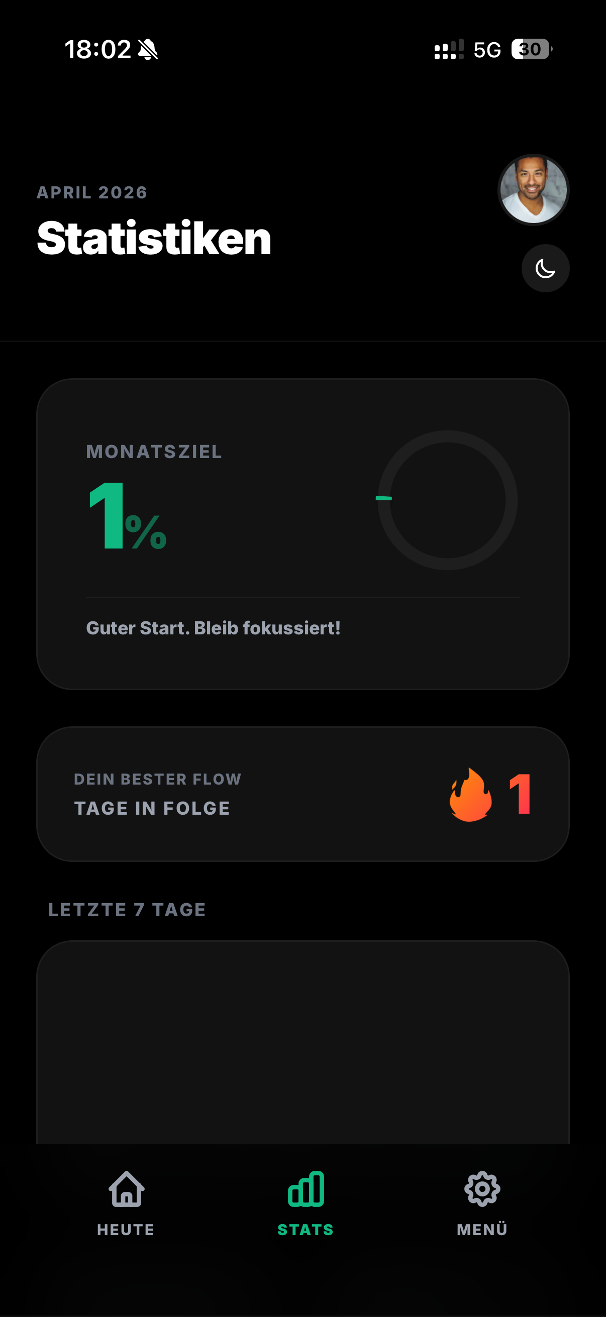 Flowstate Statistiken Dark Mode